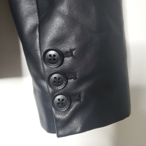 BCBG Maxazria Womens Faux Leather Jacket Small Black Moto Biker Lined - Picture 15 of 16